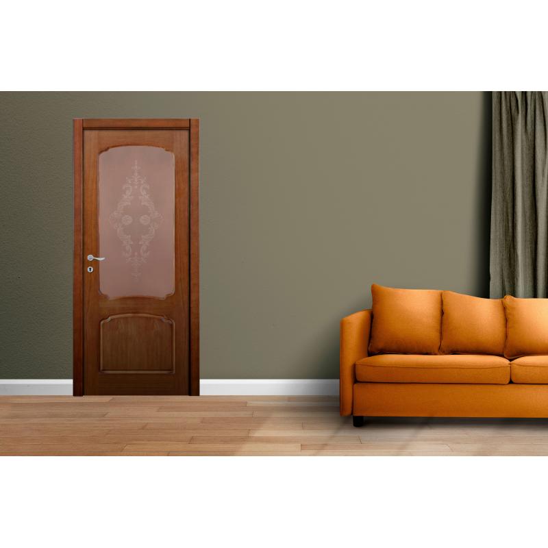 Дверь межкомнатная Helly остеклённая 60x200 см шпон натуральный цвет тонированный дуб