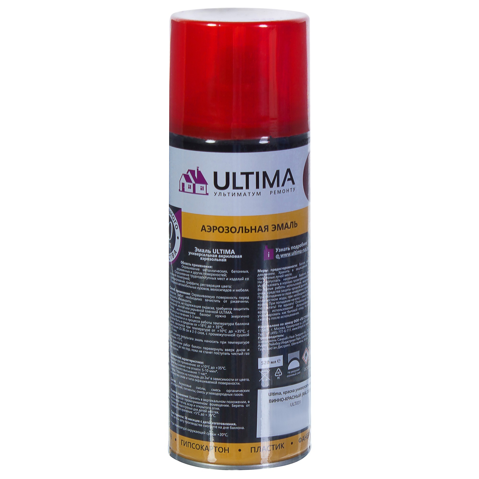  аэрозольная Ultima цвет винно-красный RAL 3005 –   .