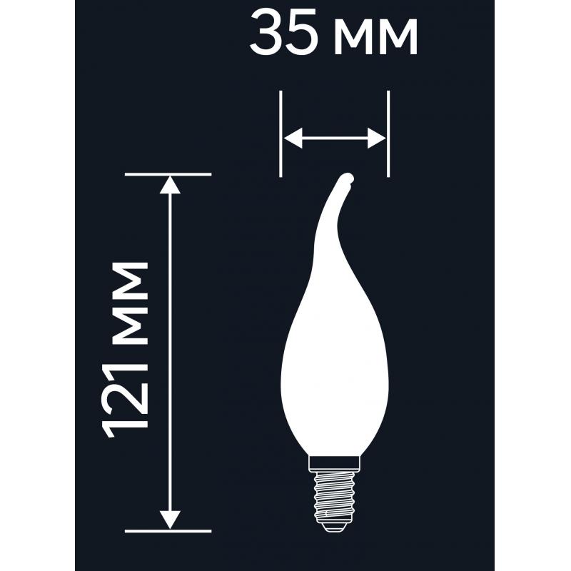 Лампа светодиодная Lexman E14 220-240 В 6 Вт свеча на ветру прозрачная 800 лм нейтральный белый свет