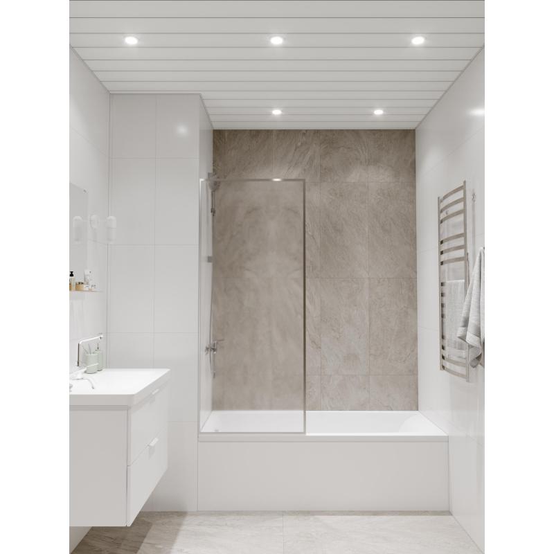Комплект потолка для ванной 1.72x1.7 м цвет белый матовый/хром