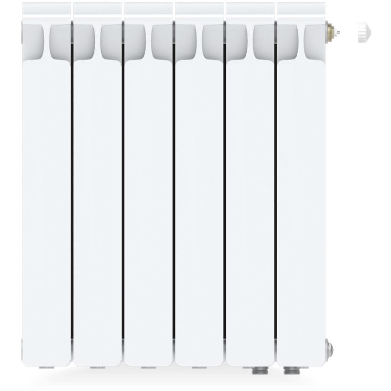 Радиатор Rifar Monolit 500/100 биметалл 6 секций нижнее правое подключение цвет белый