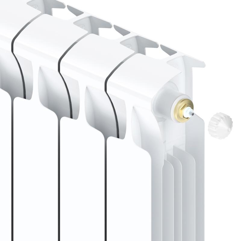 Радиатор Rifar Monolit 500/100 биметалл 6 секций нижнее правое подключение цвет белый