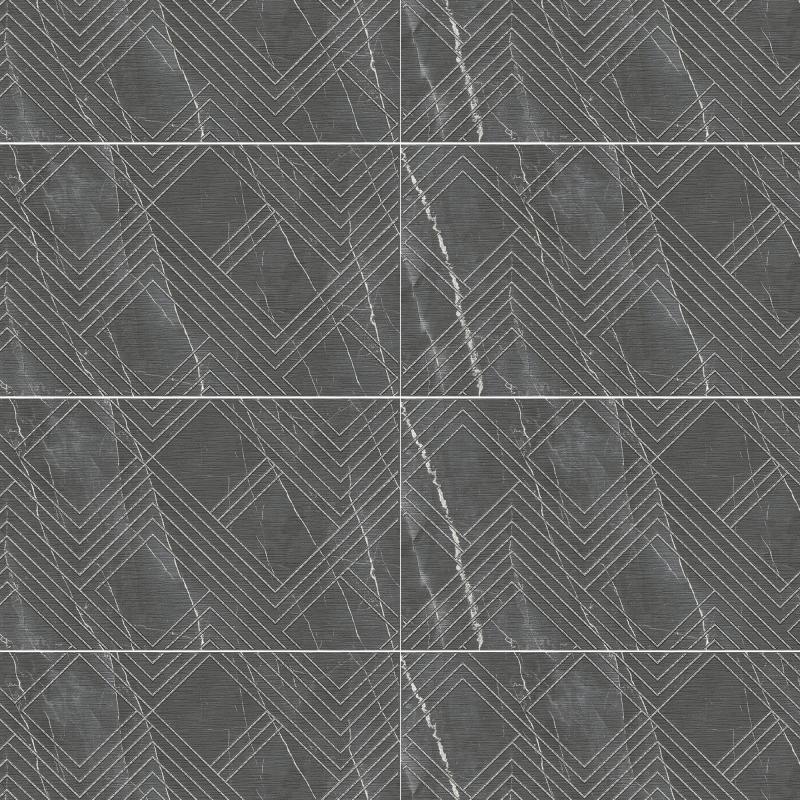 Декор настенный Azori Hygge Grey Cristall 31.5x63 см матовый камень цвет серый зигзаг