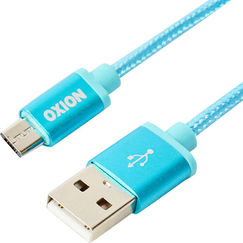 Кабель Oxion USB-micro USB 1.3 м 2 Aтүсі көк