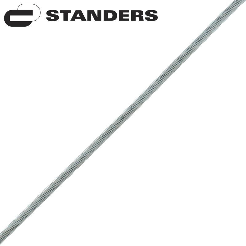 Трос стальной оцинкованный  1 мм цвет серебро, 25 м/уп. STANDERS