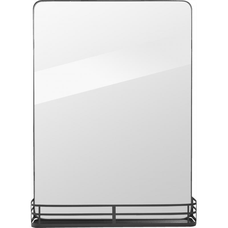 Зеркало для ванной Март Ferro с полкой-бортиком 50x69.2 см цвет чёрный