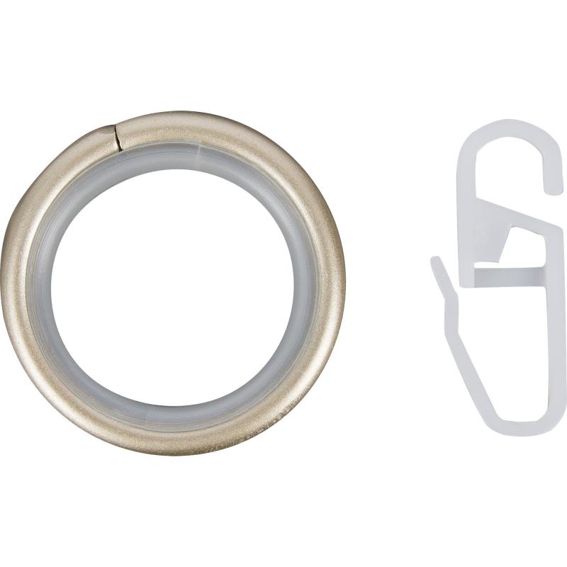 Кольцо с крючком металл цвет сталь матовая, 2 см, 10 шт.