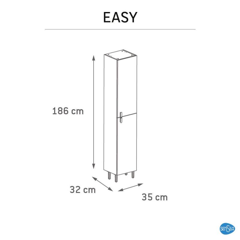 Пенал для ванной Sensea Easy напольный 186x35 см цвет белый