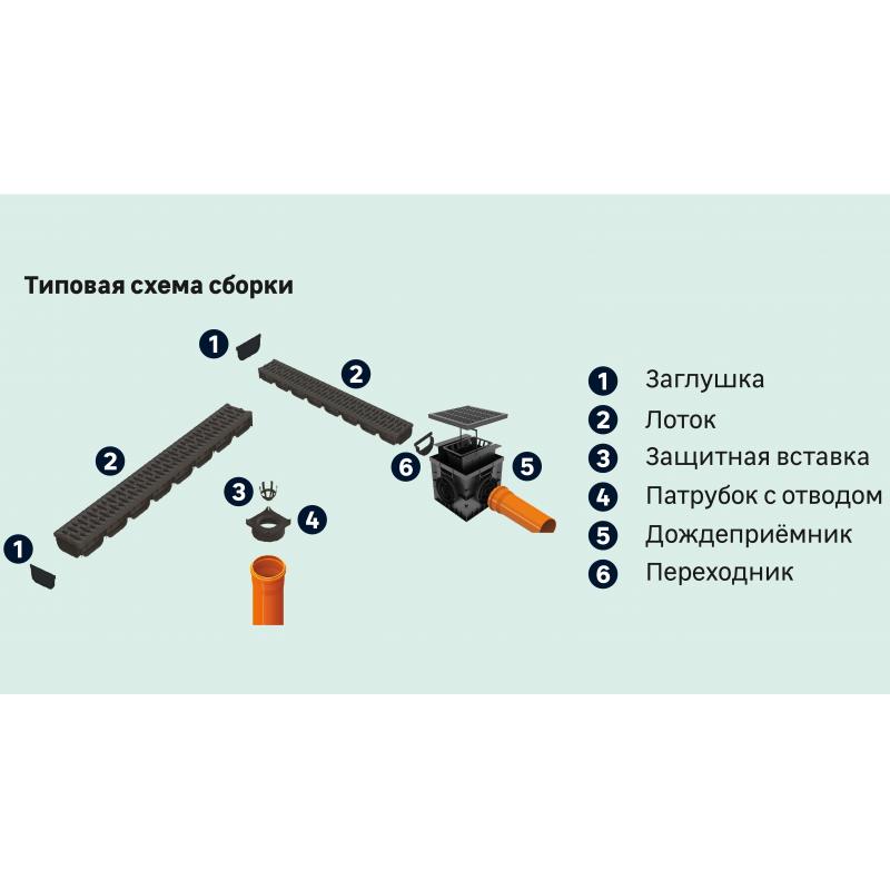 Арна пластикалық DN100 1000х145х100 мм