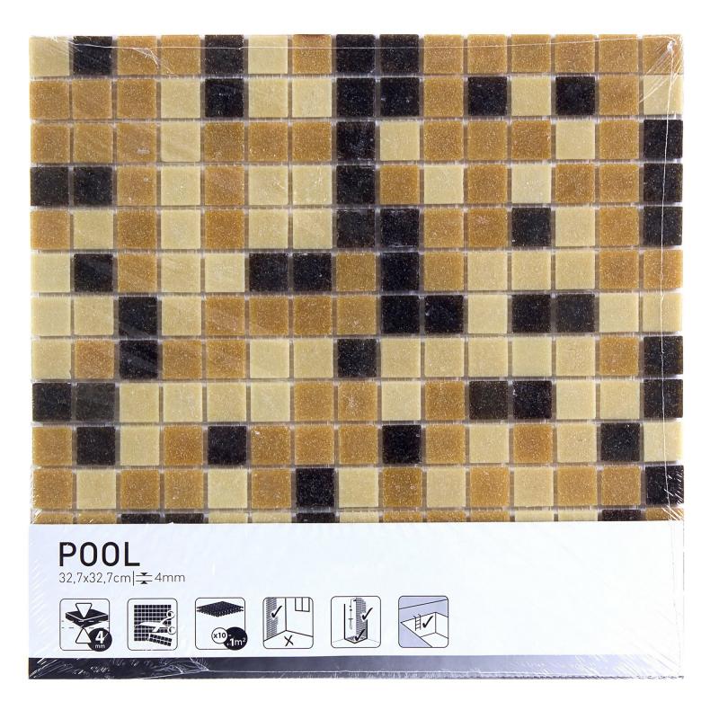 Мозаика стеклянная Artens Swam 32.7х32.7 см цвет бежево-коричневый