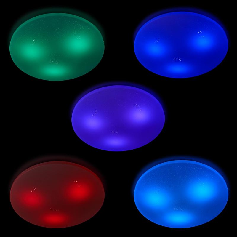 Жарықшам қабырғалық-төбелік Жеті жарық LED 72W ø 50 см ҚБП RGB