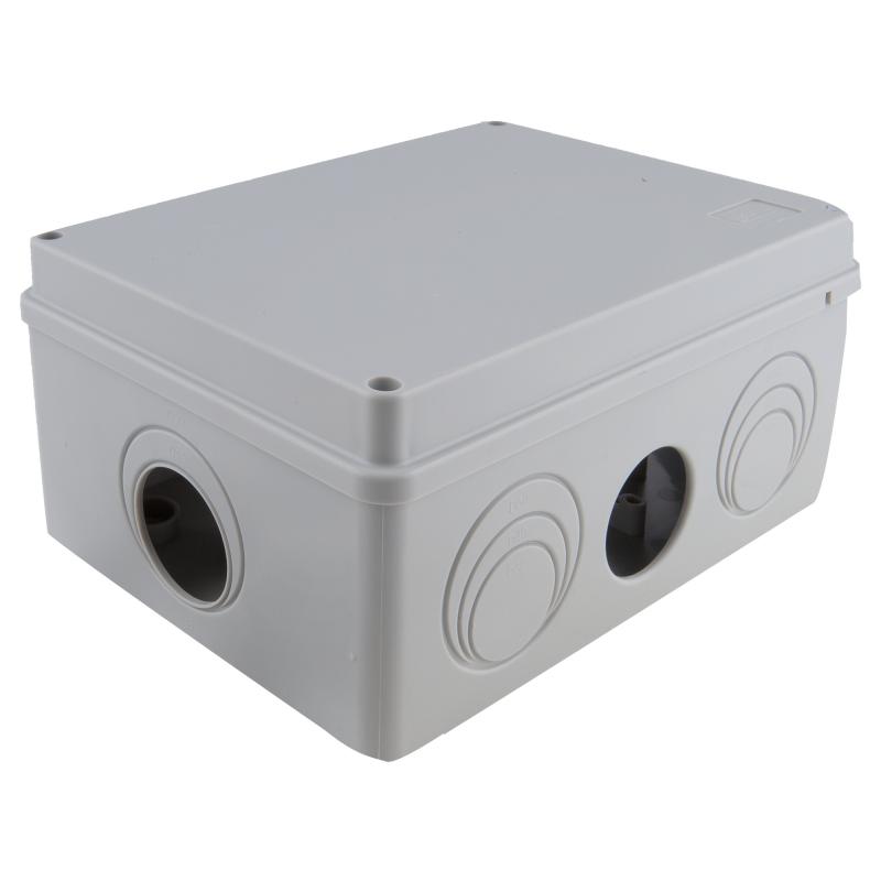 Распределительная коробка открытая Экопласт 210×150×100 мм 8 входов IP55 цвет серый