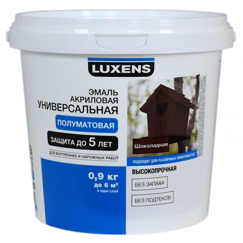 Эмаль Luxens акриловая полуматовая цвет шоколадный 0.9 кг