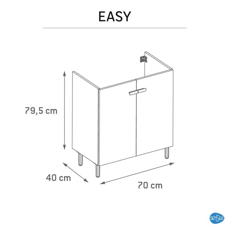 Тумба под раковину напольная Sensea Easy 70 см цвет белый