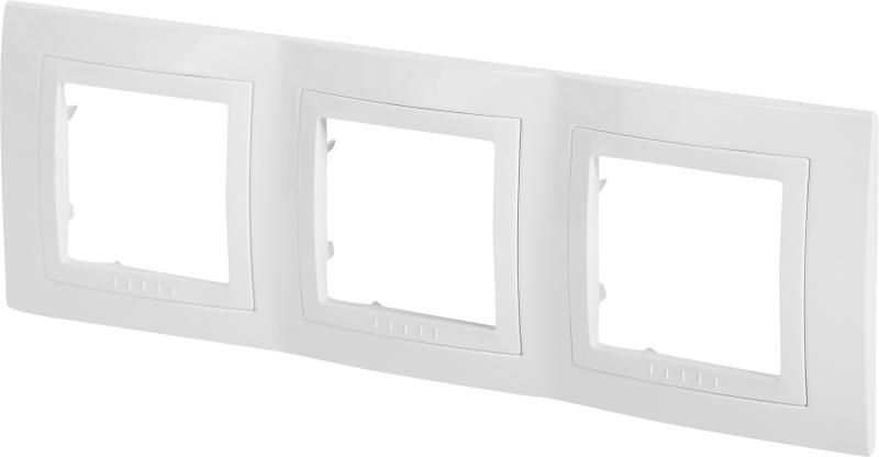 Рамка для розеток и выключателей Schneider Electric Unica 3 поста, цвет белый