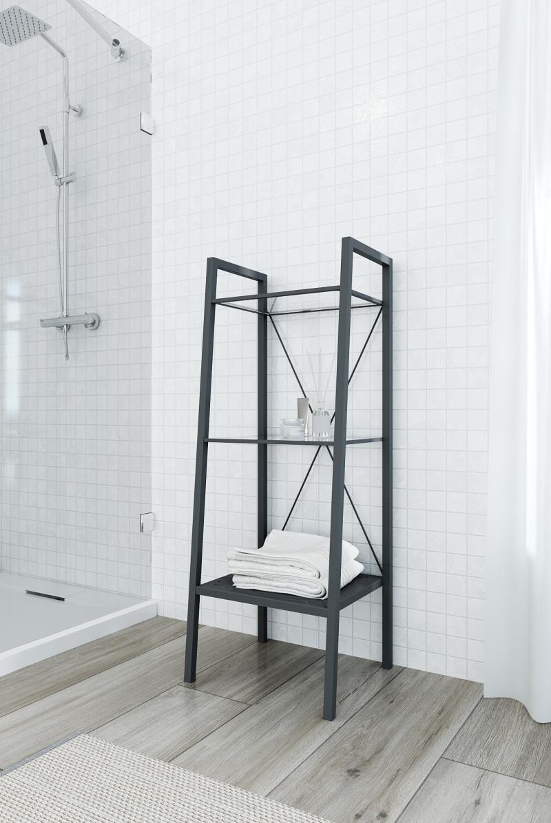 Стеллаж для ванной комнаты Март Ferro 40x35x105 см цвет черный