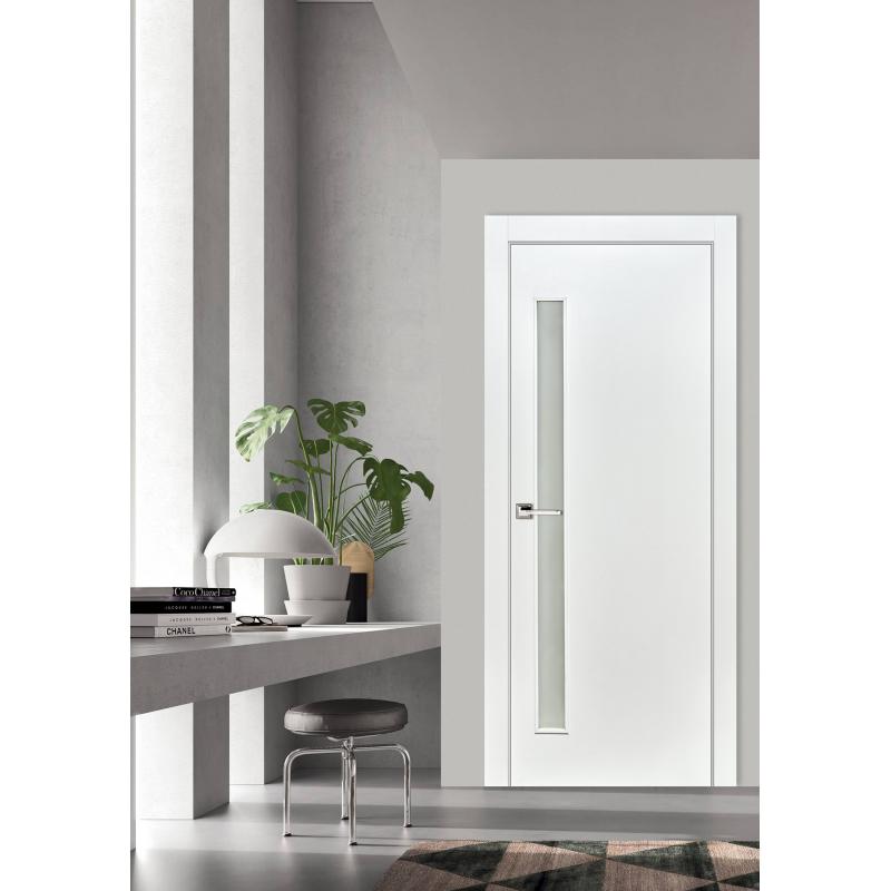 Дверь межкомнатная остекленная без замка и петель в комплекте 60x200 см финиш-бумага цвет белый