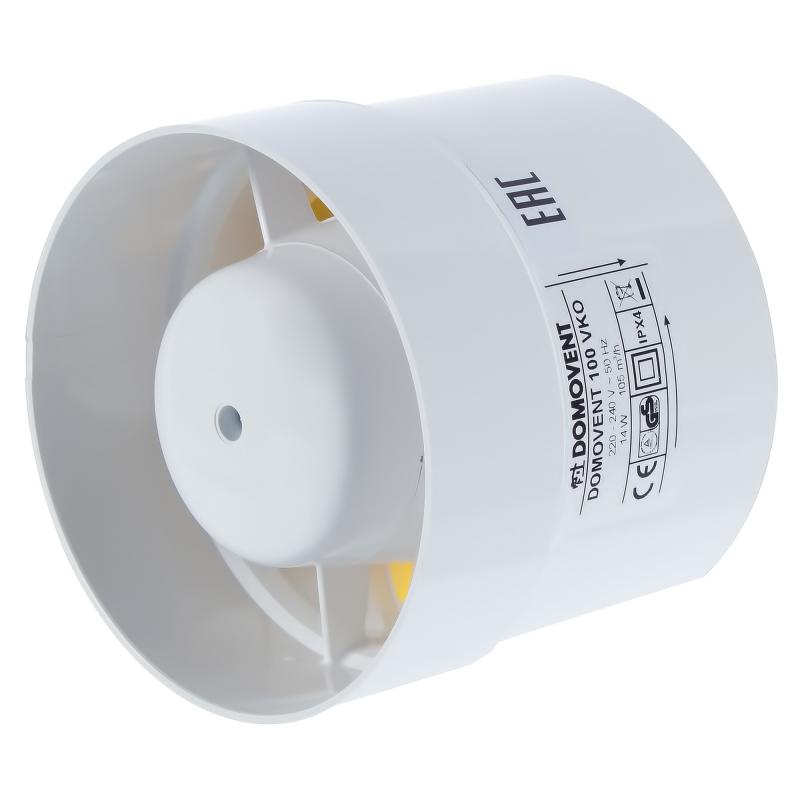 Вентилятор канальный осевой вытяжной Домовент D100 мм 37 дБ 105 м³/ч цвет белый
