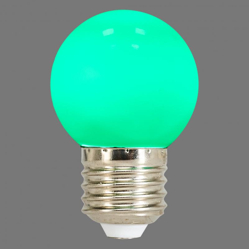Лампа светодиодная Volpe E27 220 В 1 Вт шар матовый 80 лм зелёный свет
