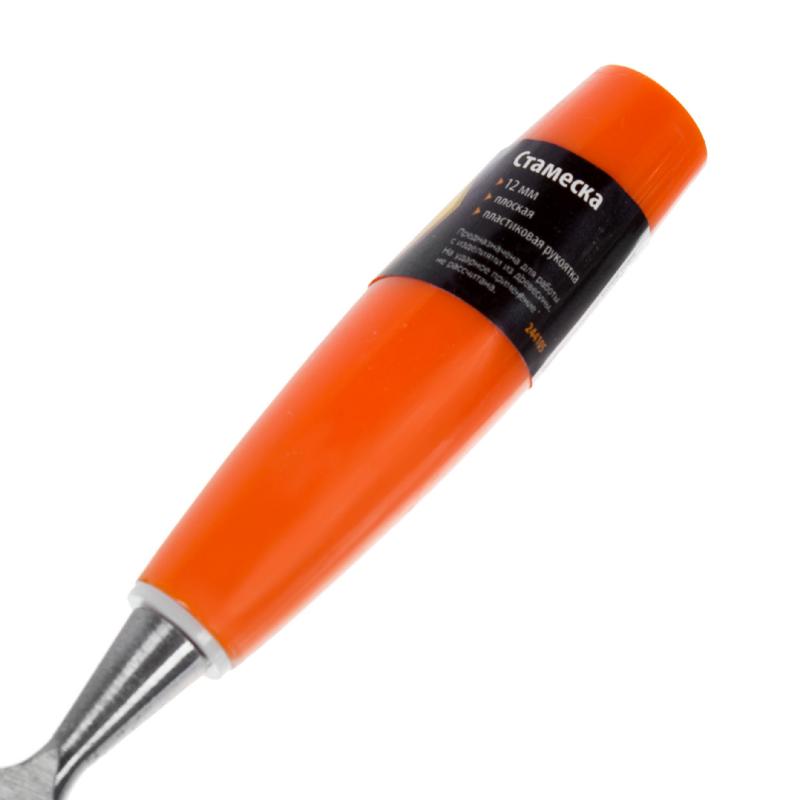 Стамеска плоская Sparta 12 мм с пластиковой ручкой