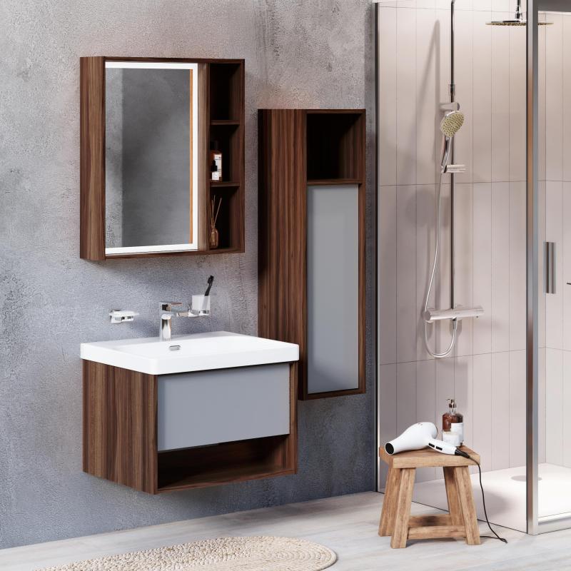 Шкаф для ванной AM.PM Stern M7LCHR0306GM подвесной с полкой 110x30 см цвет коричневый
