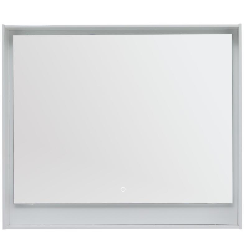 Зеркало для ванной Aquanet Мокка с подсветкой 96.5x83 см цвет белый глянец