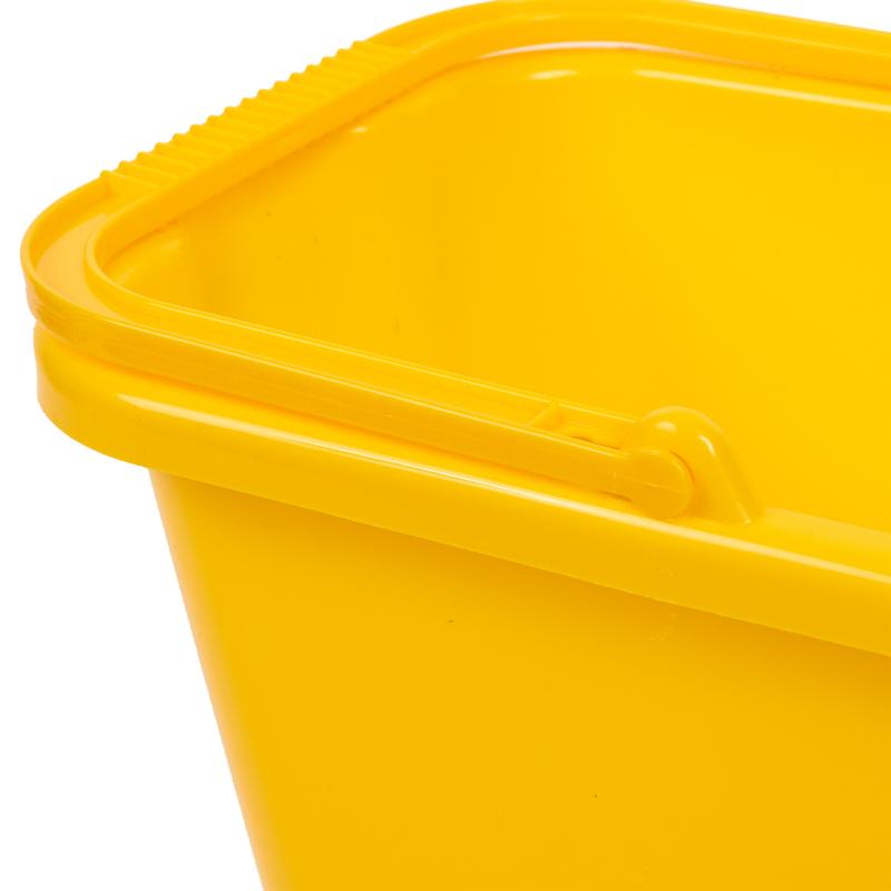 Ведро прямоугольное 9.5 л пластик цвет жёлтый
