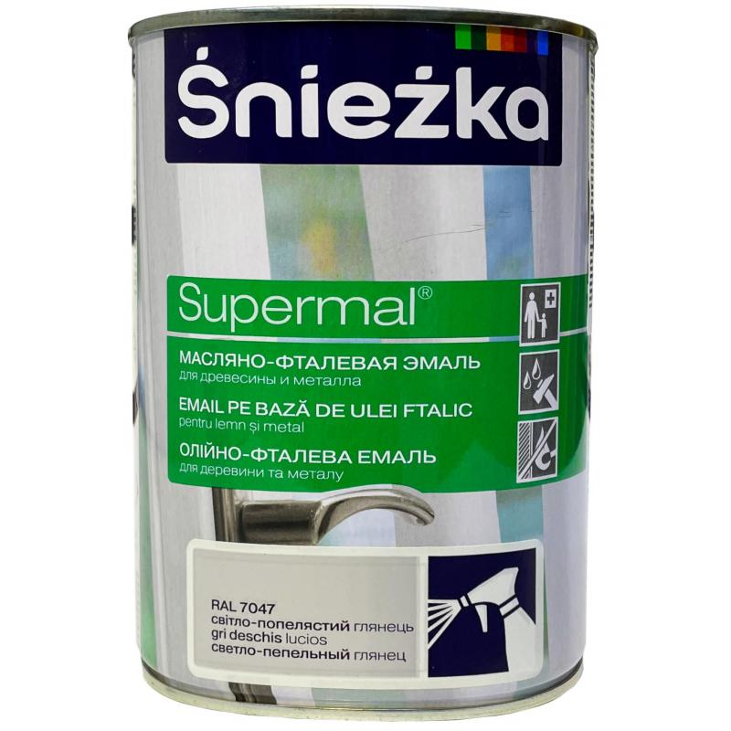 Эмаль Sniezka Supermal матовая RAL7047 цвет светло-серый 0.8 л