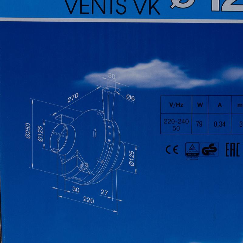 Вентилятор осевой вытяжной Вентс D125 мм 41 дБ 355 м³/ч цвет белый