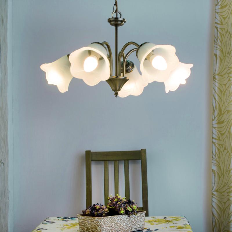 Люстра хрустальная подвесная Inspire Victoria, 5 ламп, 10 м², цвет золотистый