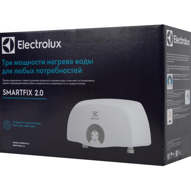 Водонагреватель проточный для ванной Electrolux Smartfix 2.0 S 3.5 кВт белый с душевой лейкой
