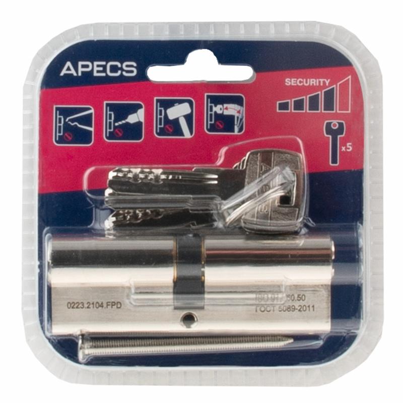 Цилиндровые механизмы Apecs Pro LM-90-NI 90 мм, ключ/ключ, цвет никель