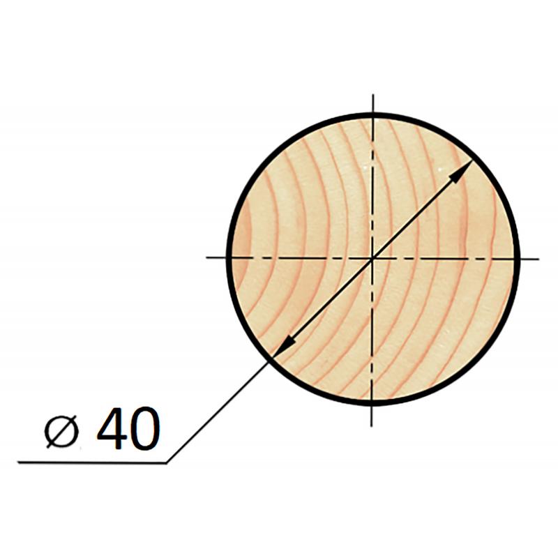 Круглый погонаж деревянный сращенный 40х1000 мм хвоя Экстра