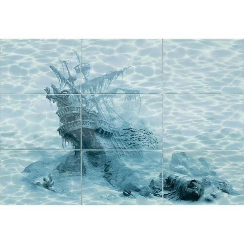 Панно «Лагуна Корабль» 74.7х109.2 см цвет голубой