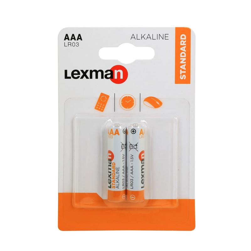 Алкалин батареясы Lexman Standard AAA (LR03) 2дана