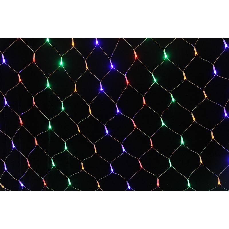 Электрогирлянда светодиодная «Сетка» для дома 96 ламп 1.5x1.5 м, цвет мультиколор