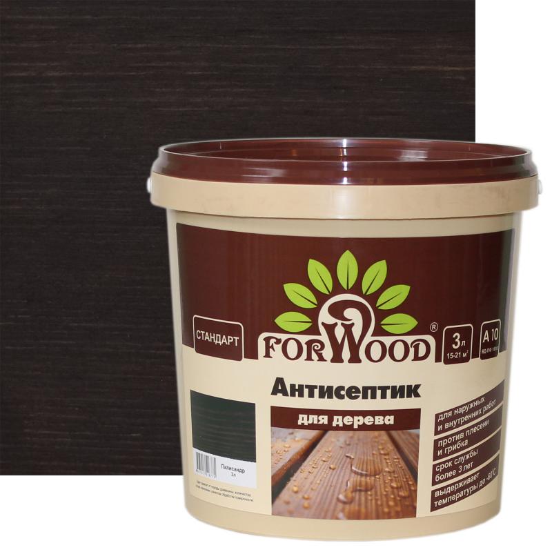 Forwood антисептигі, зығыр май негізіндегі, түс - палисандр, көлемі 3 л, ішкі және сыртқы жұмыстарға арналған, ағаш беттерін қорғау мен сәндеу үшін