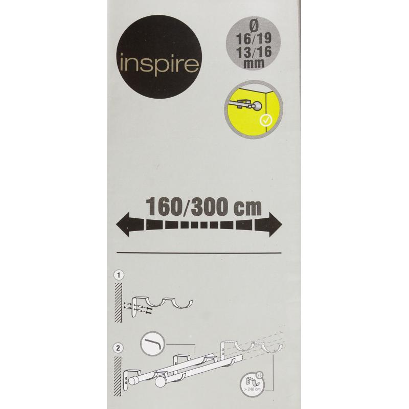 Карниз двухрядный раздвижной Inspire «Трапеция», 160-300 см, цвет белый матовый