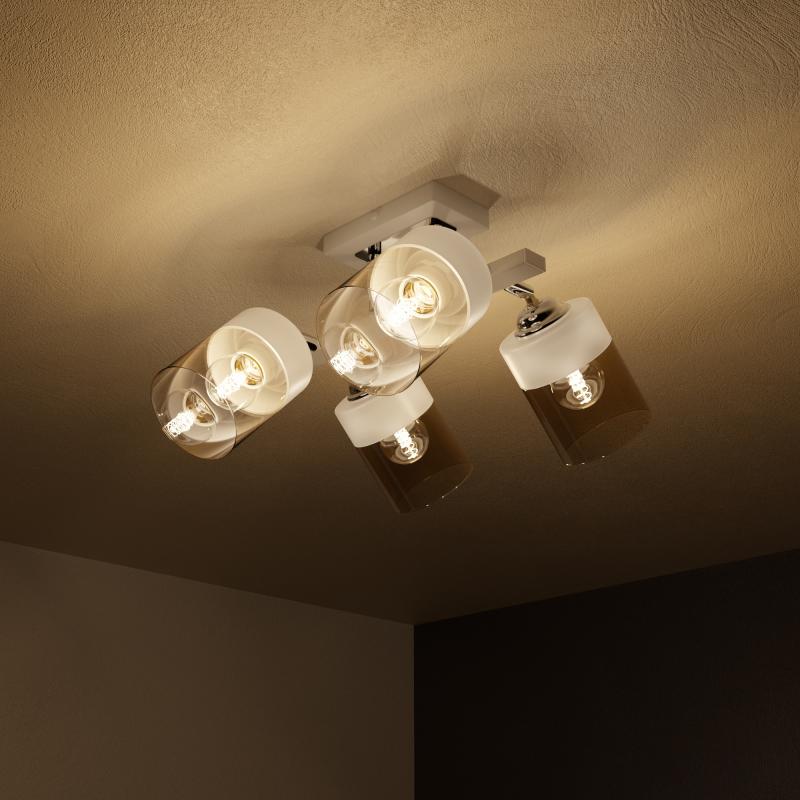 Люстра потолочная Inspire Amber 4 лампы 12 м² цвет белый