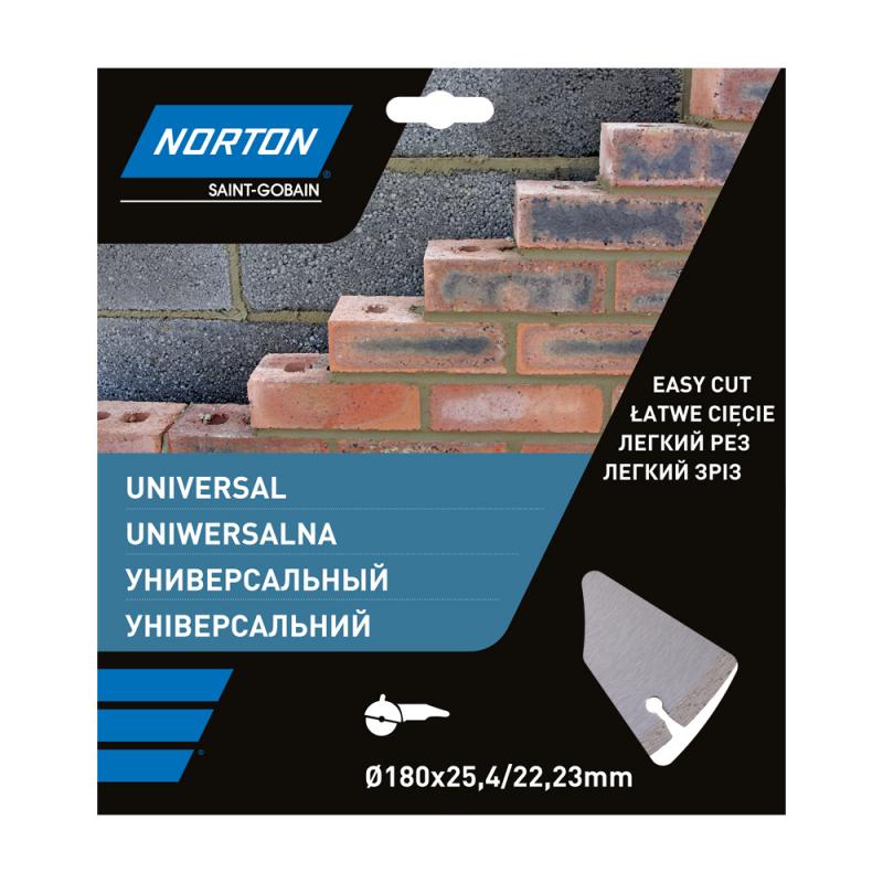 Диск алмазный универсальный Norton Universal с сегментированной кромкой 180x22.2 мм