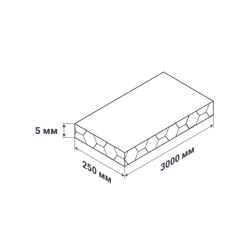 Стеновая панель ПВХ Белый глянец 3000х250х5 мм 0.75 м²