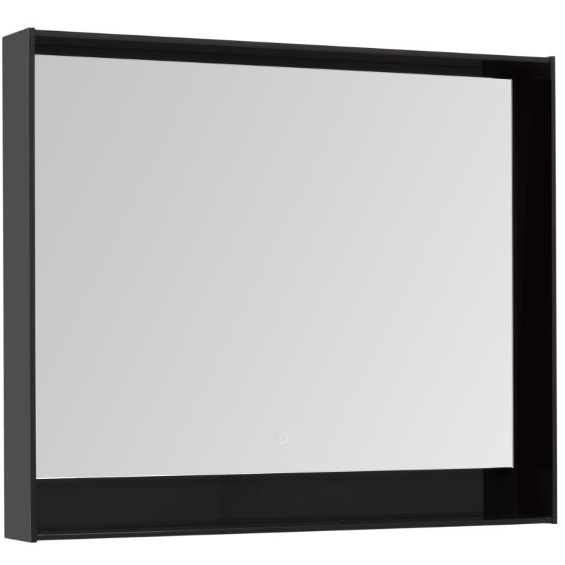 Зеркало с подсветкой «Мокка» 100 см цвет чёрный глянец