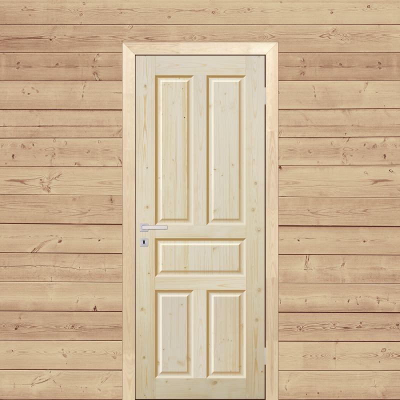 Дверь межкомнатная Кантри глухая массив дерева цвет натуральный 80x200 см
