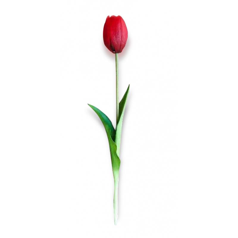 Тюльпаны искусственный Soft touch 1 шт цвет красный
