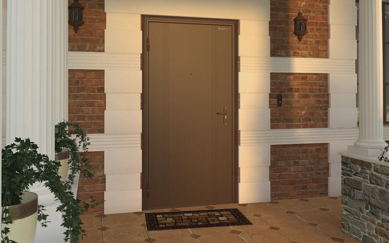 Дверь входная металлическая Doorhan Эко, 980 мм, правая, цвет антик медь