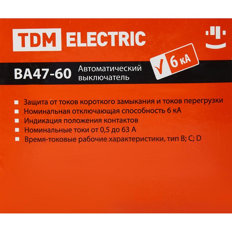 Автоматты ажыратқыш TDM Electric ВА47-60 4P C25 А 6 кА SQ0223-0127