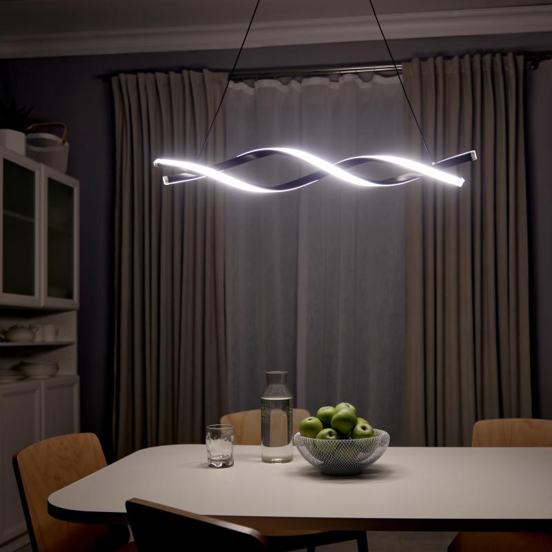 Светильник подвесной светодиодный «Симметрия» 7 м² цвет черный