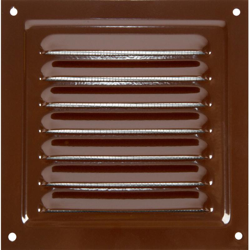 Решётка вентиляционная с сеткой Вентс МВМ 125 125х125 мм металл цвет коричневый
