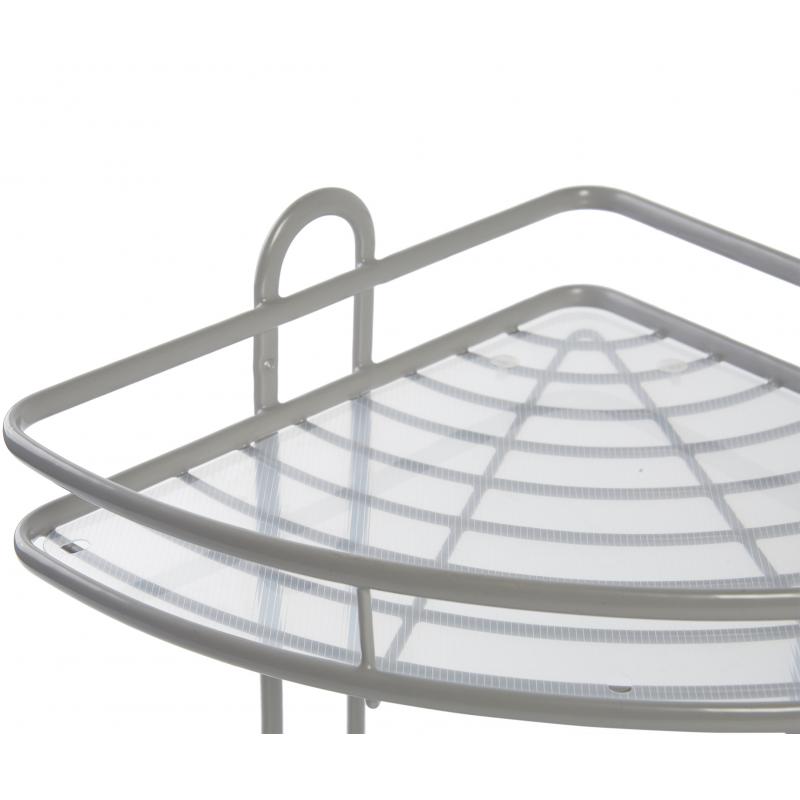 Полка для ванной Swensa Termo SWR-1003 двухъярусная угловая металл цвет серый