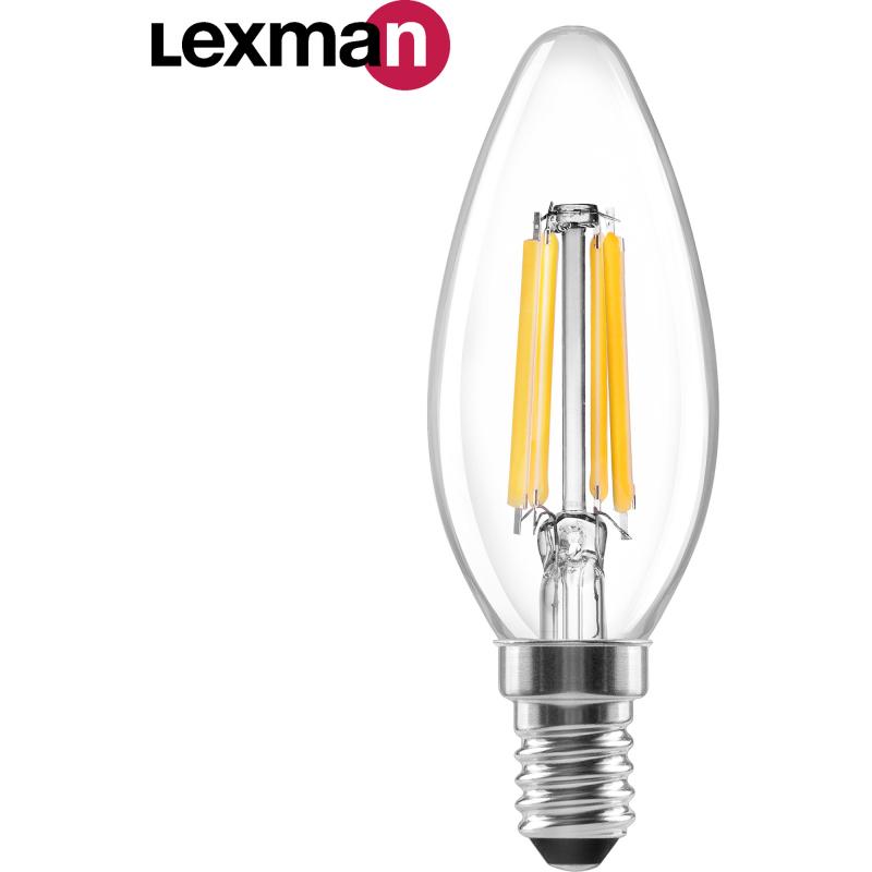 Шам жарықдиодты Lexman E14 220-240 В 6 Вт майшам мөлдір 800 лм бейтарап ақ жарық
